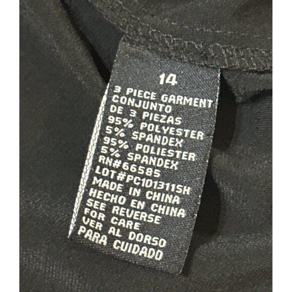 Perceptions New York Open-Front Black Blouse Polyester Blend Women Size 14-READ - Picture 13 of 16